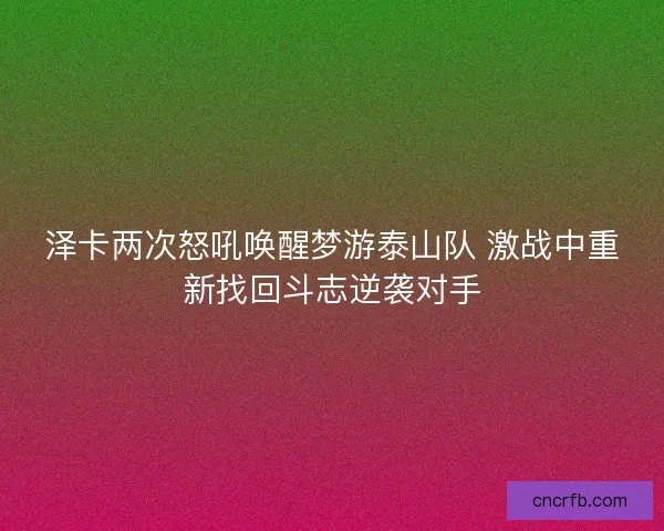 泽卡两次怒吼唤醒梦游泰山队 激战中重新找回斗志逆袭对手